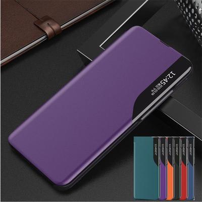 New Smart View Leather Flip Case for Redmi 9 9A 9C Note 8 8T 9 Pro 9S Cover On Xiaomi Mi 10 Pro 10T Lite Poco M3 X3 NFC Fundas
