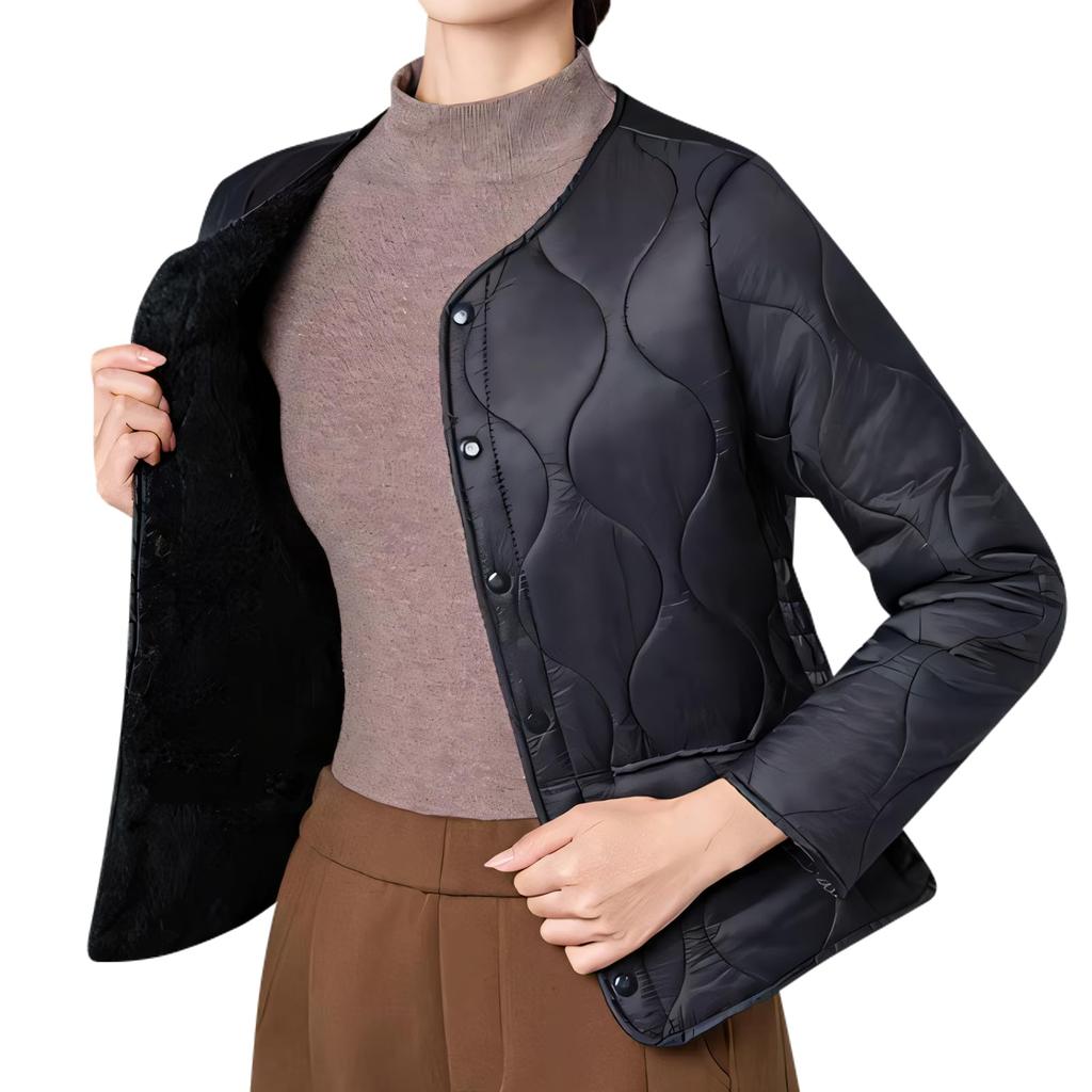Kayiyasu Winter Down Quilted and Padded Slim Cold Weather Perfect for Commuting and Sizes Women's Jacket, Fur-Lined, Loungewear, Jacket, Fleece-Lined,