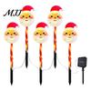 Solar Powered Christmas Path Stakes 5Pcs Yard Stake Light, Waterproof LED Garden Lamp with Outdoor Holiday Decorative Snowman Santa Claus Design,