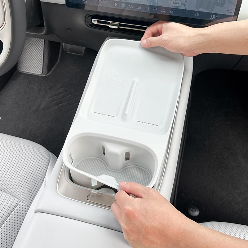 For Xpeng P7 Plus Modification Wireless Charging Pad Silicone One-Piece Mat Original Car Color Center Console Cup