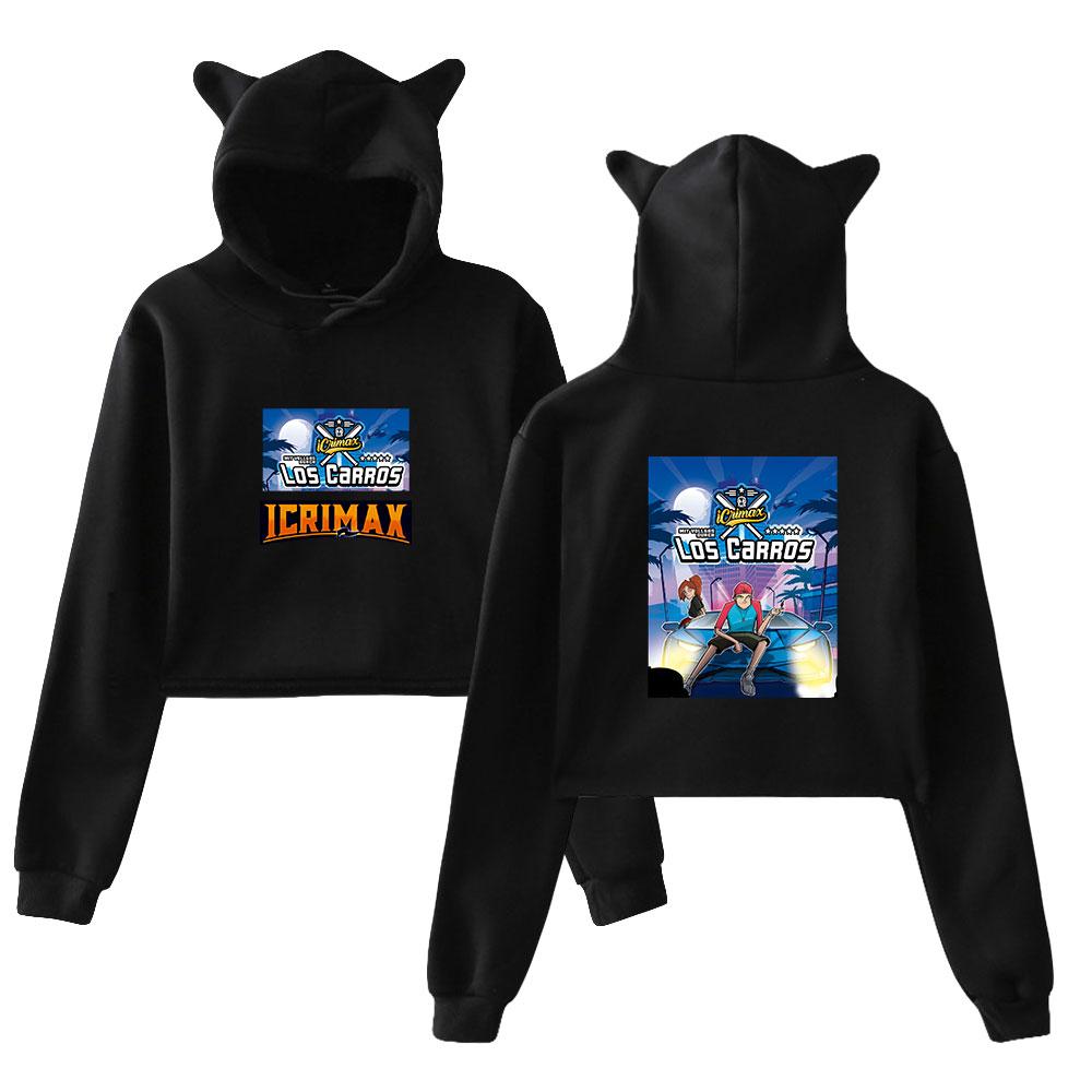 Cat Ear Hoodies Sweatshirt Icrimax for Women Sexy Pink Color Fashion Autumn Streetwear Cool Clothes