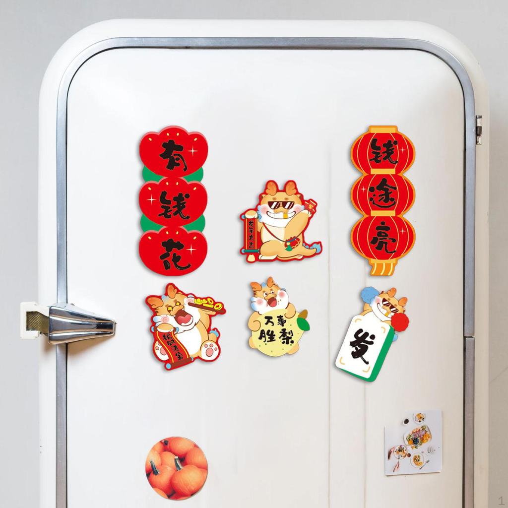 6x Chinese Year Refrigerator Magnets for Party Supplies Home Locker