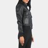 Stylish Women's Handmade Real Lambskin Bomber Leather Jacket Black Handmade Biker Casual
