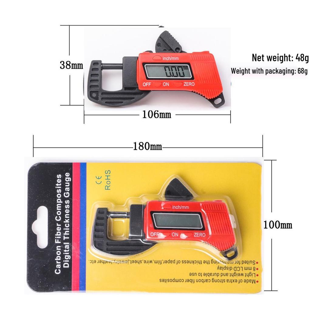 Digital Car Brake Pad Thickness Gauge - Electronic Plastic Measuring Ruler