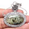 Pendant Prehnite Marlene Gemstone Handmade Silver Jewelry 2.25"