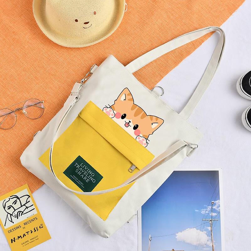 Женская холщовая сумка через плечо FUMAID большой вместимости