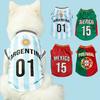 Hond Voetbalshirt Ademend Hond T-shirt Voetbalstijl Hondenkleding Zomerkleding voor Kleine Middelgrote Honden