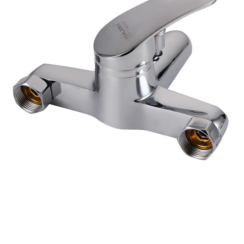 Modern Single-Handle Zinc-Alloy Bidet Shower Bathtub Faucet Suite Thermostatic Rain Soft Spray Patterns Polished Chrome Wall