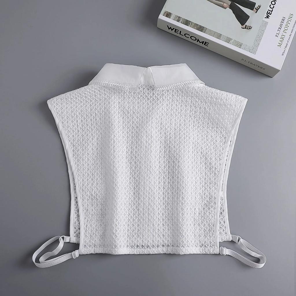 Perfect Match Women Chiffon Fake Shirt Detachable White Summer Autumn False Collars For Sweater Lapel Fake Female Collar Decorative