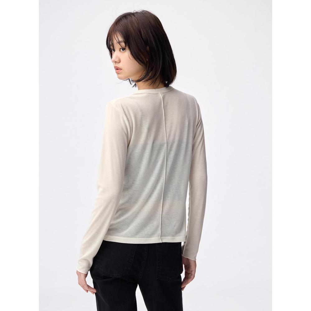 Uniqlo Gu SofT Sheer Crew Neck T shirT  Long Sleeve 