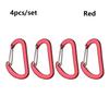 4pcs Aluminum Alloy D-Ring Keychain Carabiner Lock Buckle Hook Climbing Snap Clip High quality Fishing Tool