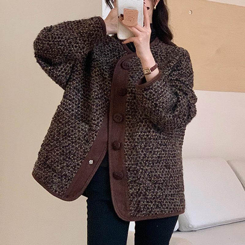 Coat for Women Cotton Autumn Winter Thickened Casual Windbreaker Jacket