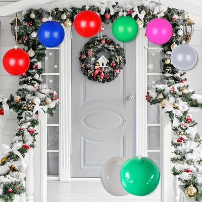 25cm Festival Ornament Ball Courtyard Festival Christmas Decoration PVC Inflatable Christmas Ball Cartoon