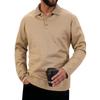 Men's Solid Color Sports Button Lapel Long Sleeve Tops Men's Casual Fashion Long Sleeve Tops
