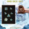 DND Dice Set, Dungeons and Dragons Dice with D20 Metal Dice Set for D and D Dice or RPG Role Playing MTG Tabletop Board Games, Shadowrun Pathfinder