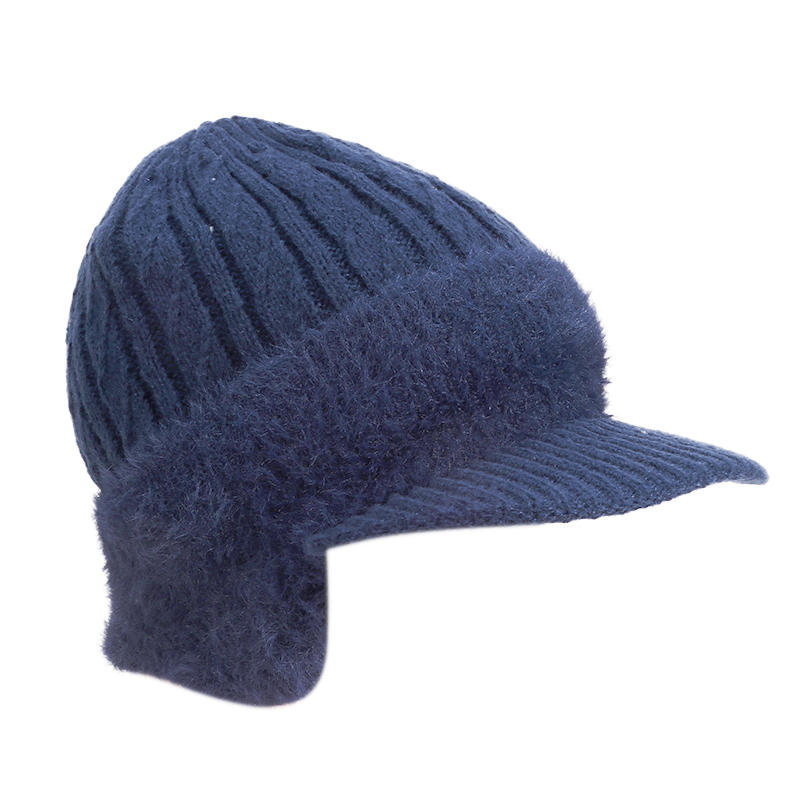 Unisex Winter Hat Plush Fur Lined Warm Earflap Cap Stylish Soft Beanie Hat Outdoor Thick Ski Sports Knitted Hat