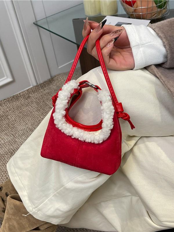 Children's Cute Mini Retro Crossbody Bag - 2025 New Plush-Edged Handbag for Girls