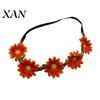 Adjustable Daisy Crown for Girls Sunflower/Daisy Wreath Headband Women Girls, Flower Headpiece, Daily Wear Silk Beach Photography Summer Dress