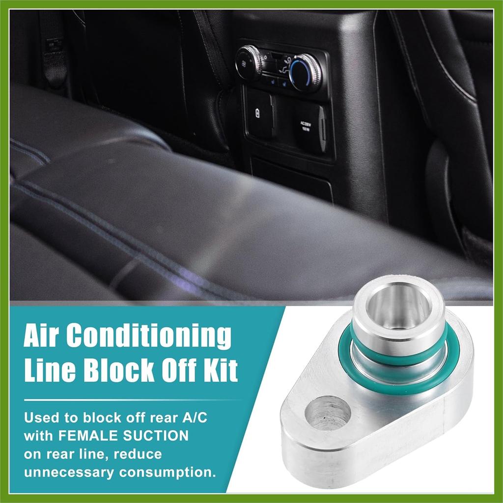 2 Set AC Rear Blockout Kit AC Elimination Auxiliary Kit for Ford Explorer 2010-2018 Metal Silver Tone Replace Parts Vehicle Components