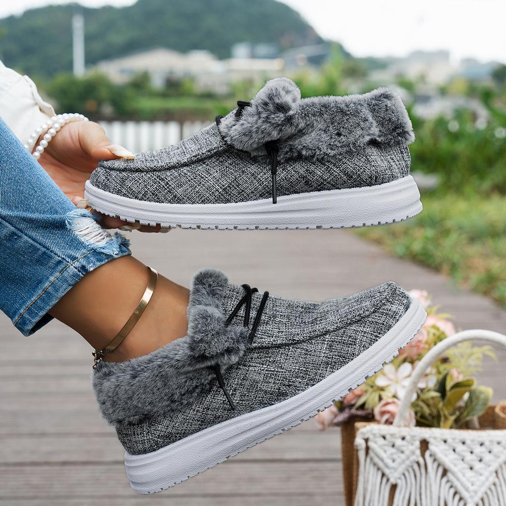 Women's Cotton Boots 2025 Fall/Winter Women's Warm Indoor/Outdoor Casual Slip-On Fleece-Lined Thickened Cotton Boots Size 45