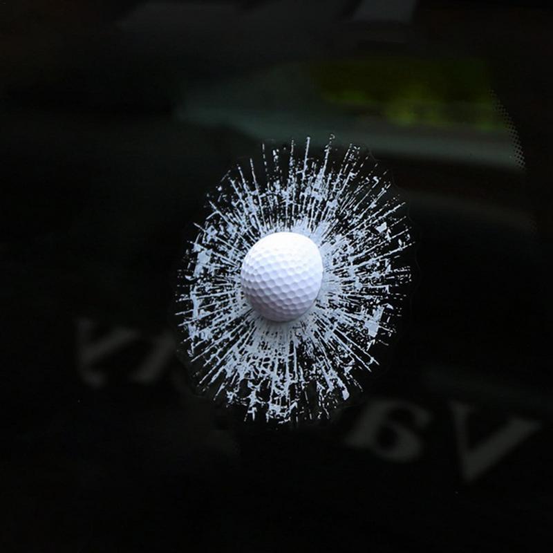Break Glass Car Window Sticker 3D Tricky Simulation Ball Hits Sticker For Cars Peel & Stick Vinyl Decal Waterproof Car Sticker