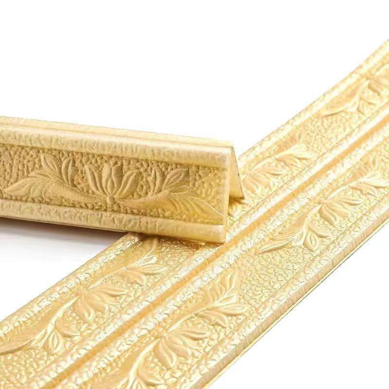 Deckenverzierungsstreifen Selbstklebend Wasserdicht Wandaufkleber Kollisionsschutz 3D-Schaumstoff Sockelleisten-Dekor
