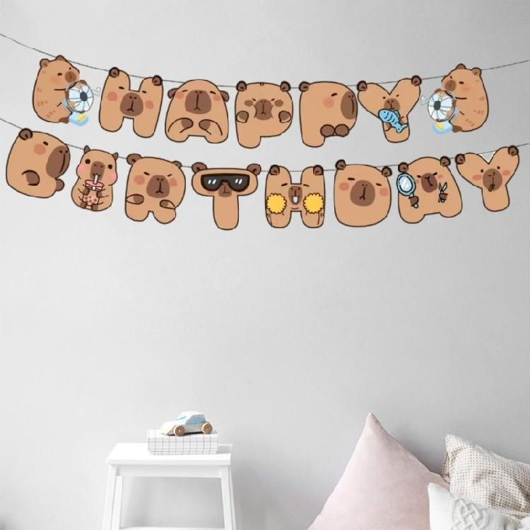 Adorabili Bandierine di Compleanno Capibara Decorazioni di Compleanno Capibara Ghirlande Sospese Durevoli per Atmosfera Festiva