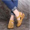 Spot summer retro women's sandals car line hole shoes non-slip large size round head wedge heel sandals women's wholesale