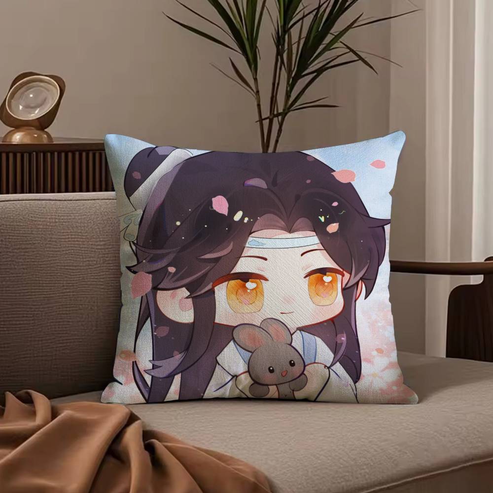 New Arrival Mo Dao Zu Shi Pillow Case Anti-dustmite Pillowcase Invisible zipper silky short plush Sofa cushion cover