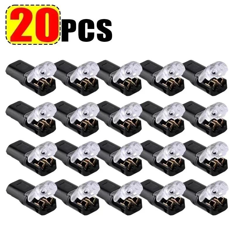 20/30/50pcs 2 Pin 2 Way No Stripping Plug Connector,Quick Solderless Wire Splice Connector,Low Voltage Cable Terminal Connectors