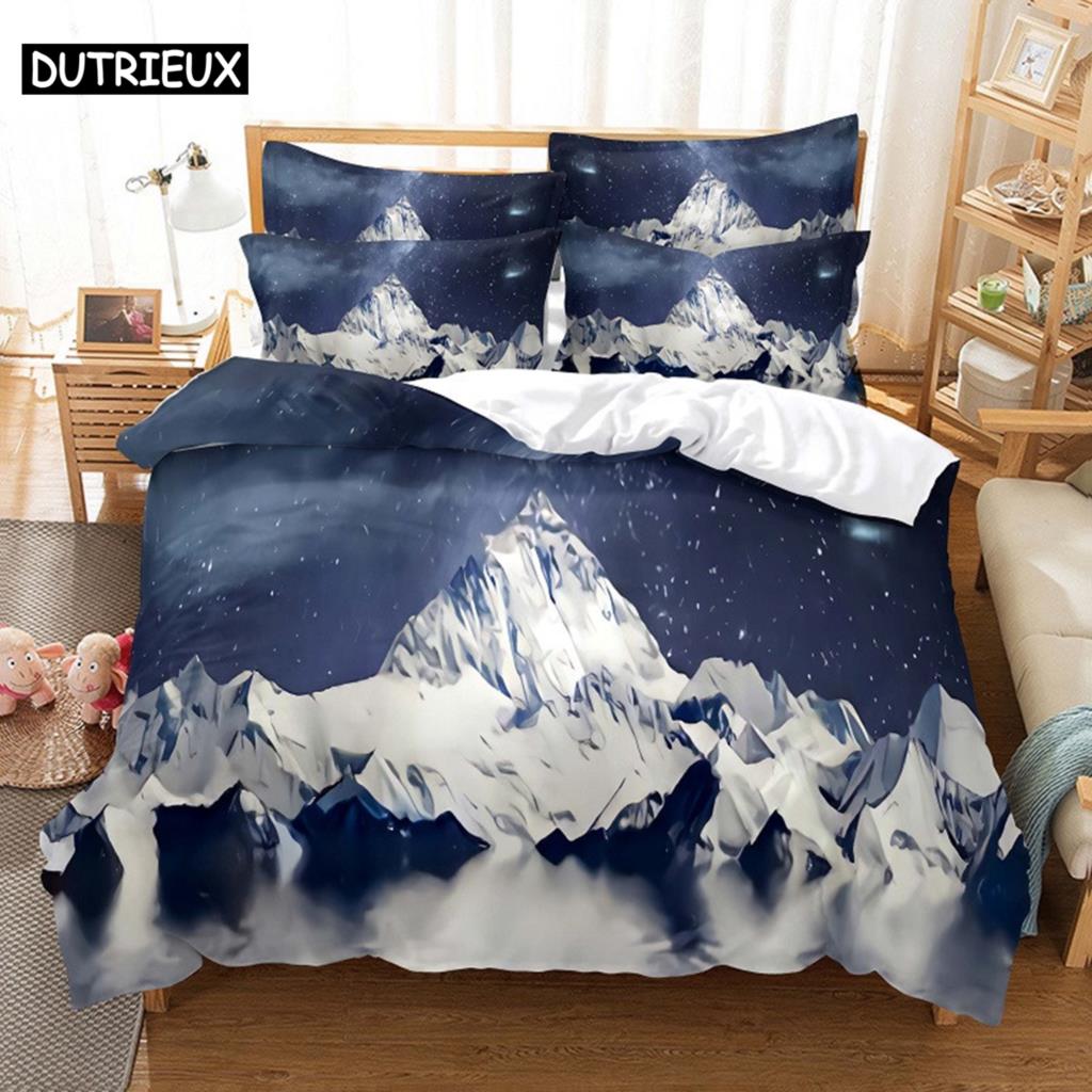 Comforter Snow Scene Bedding Set 3D Bedding Digital Printing Queen Size Bedding Set Fashion Design