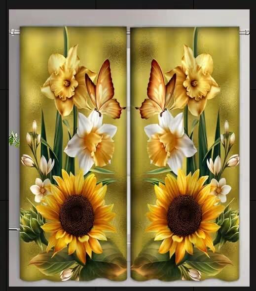 Romantic Water Droplet Red Rose Luxury Window Curtains For Bedroom Living Room Bathroom Kicthen Door Hall Cupboard On Sale 2PCS