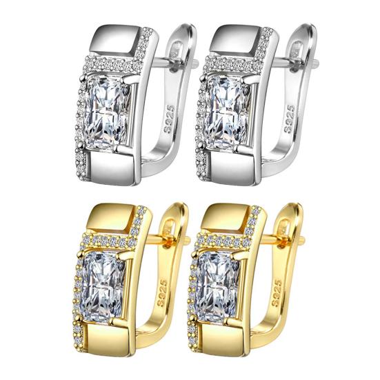 1 Paar Ohrstecker Quadratischer Strassschmuck Modisches Aussehen Koreanischer Stil Ohrstecker für den täglichen Gebrauch