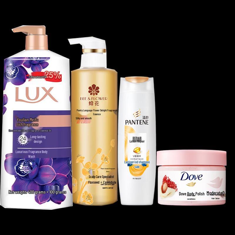 Lux Fragrance Shower and Shampoo 4-Piece Set