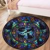 Stained Window Black Cat Round Area Rug,Carpet Rug for Living Room Bedroom Sofa Playroom Decor,Non-slip Floor Mat Q0043