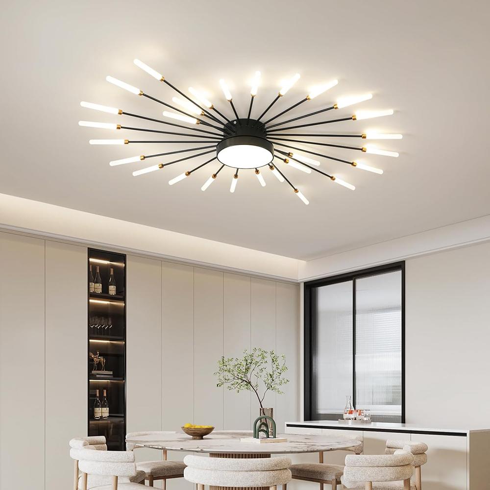 Moderne Deckenleuchte, 28+1 Leuchten Metall Feuerwerk Design Schickes LED-Beleuchtungsfixture für Bauernhaus Küche Esszimmer Schlafzimmer Flur Wohnzimmer