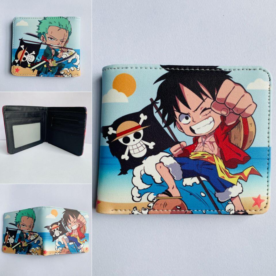 One Piece Luffy & Zoro Unisex PU skórzany krótki portfel i portmonetka