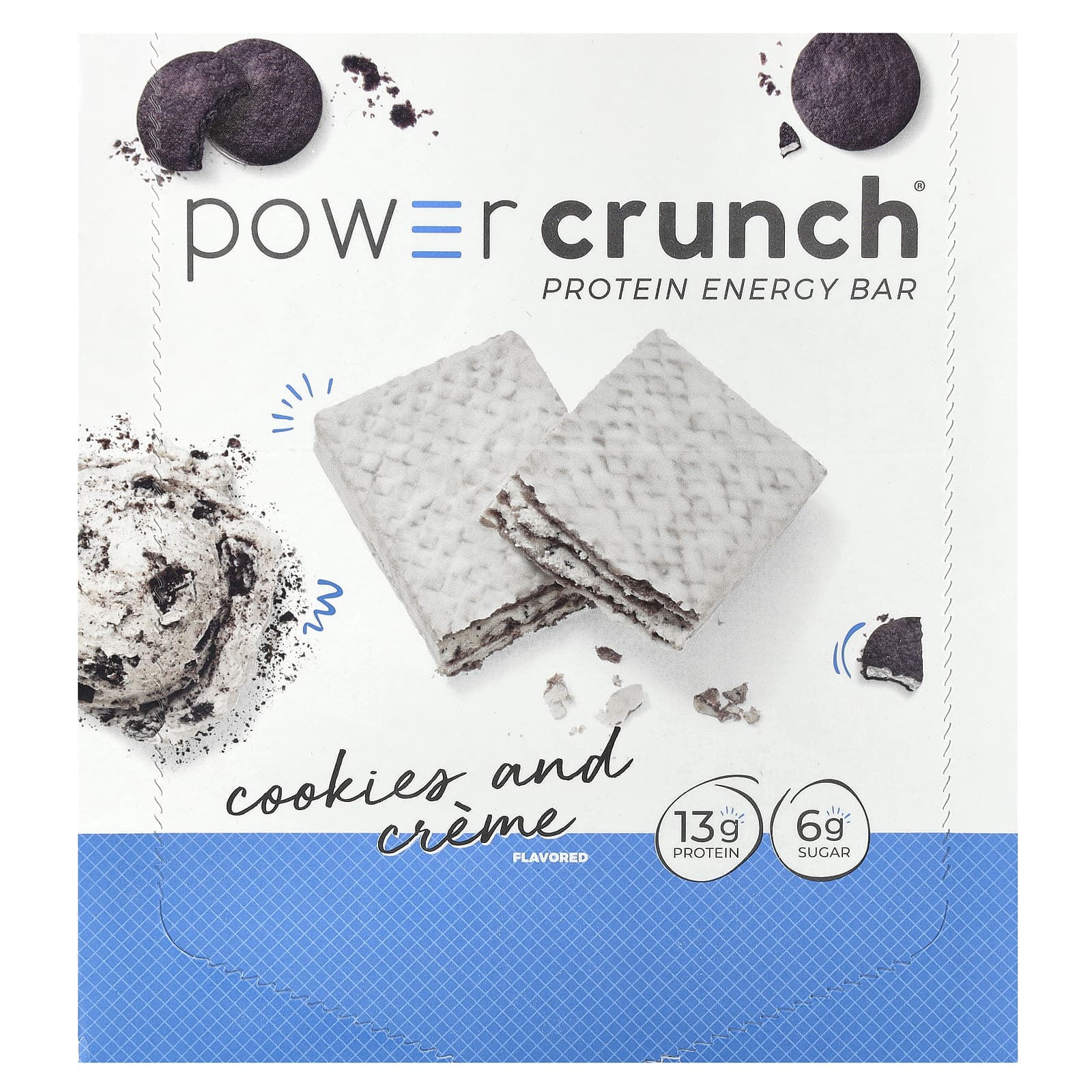 

Power Crunch Protein Energy Bar, Original, Cookies & Cream, 12 Bars, 1.4 Oz (40 G) Each