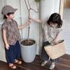 Jiaye Tongpin 2025 Kids' Floral Short-Sleeve Retro Shirt for Boys and Girls