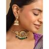 Jewellery Set for Women Green Beads Drop Peacock Designed Bridal Choker Necklace Set for Women and Girls