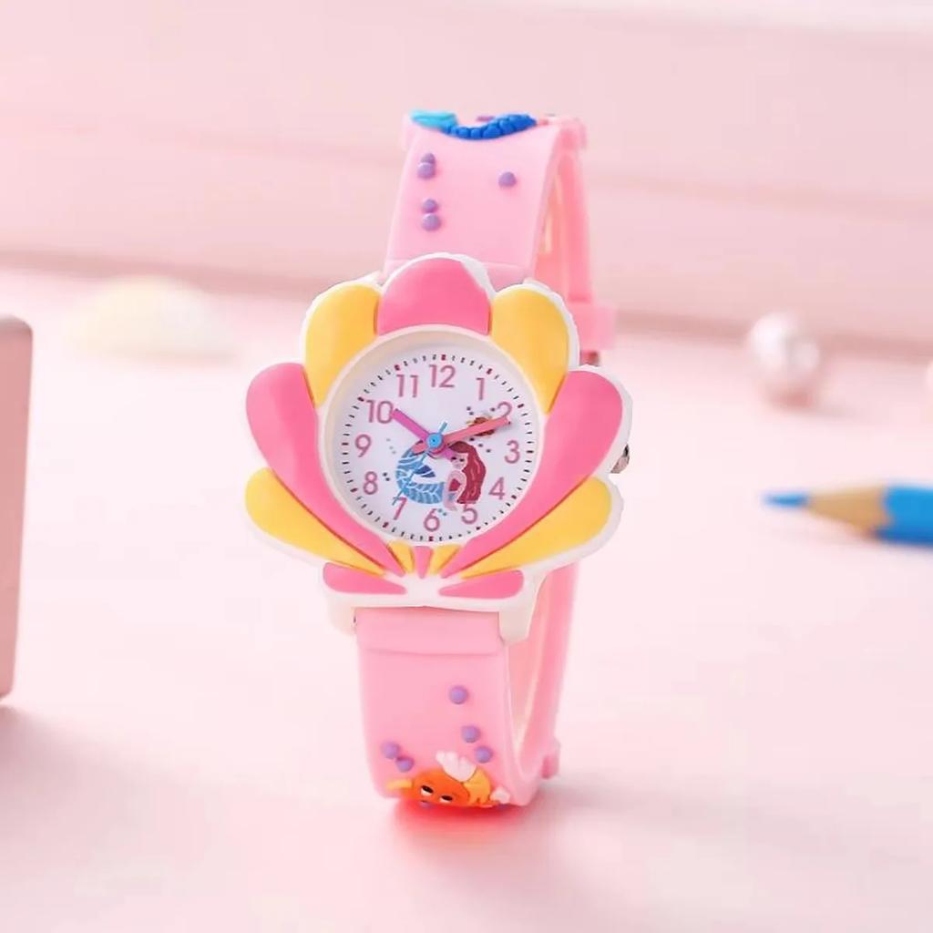 2025 New Sunflower Cloud Printed Silicone Band Children's Watch Girl Cute Cartoon Quartz Watch Kids Watches Boys Girl Watche