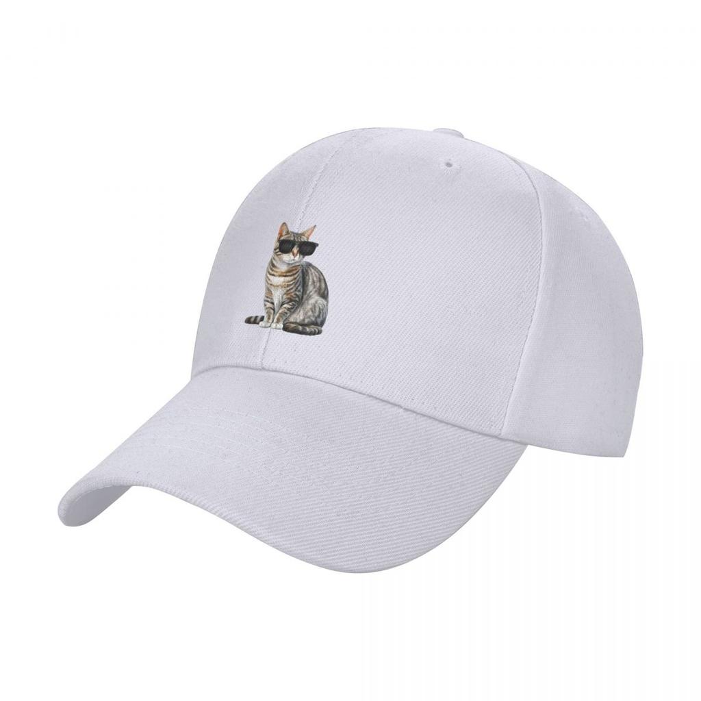 American Shorthair Cat Wearing Sunglasses Baseball Cap Trucker Hat Sports Cap Sunhat Designer Man Women's