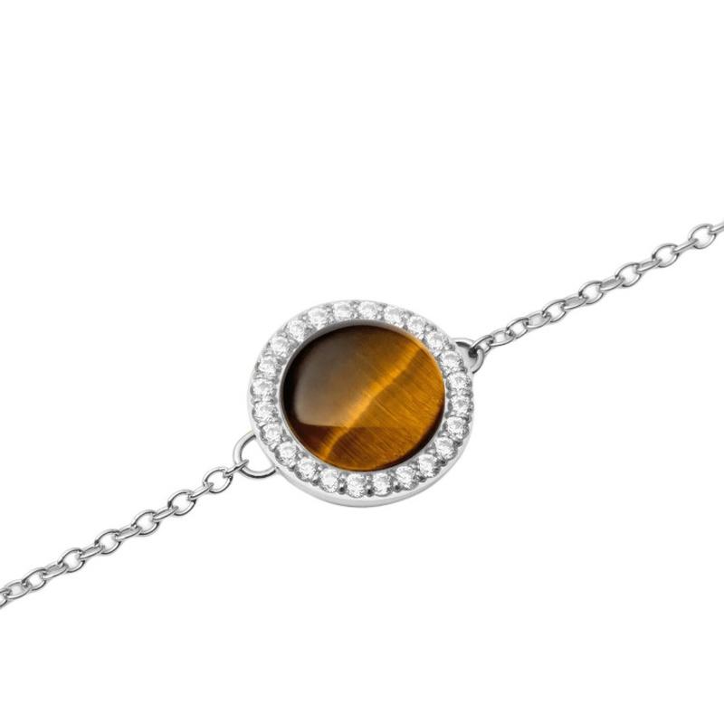 DANIEL WELLINGTON Audrey Series Round Pendant Thin Chain Design Bracelet Men and Women Same Style Couple Style Silver DW00401439