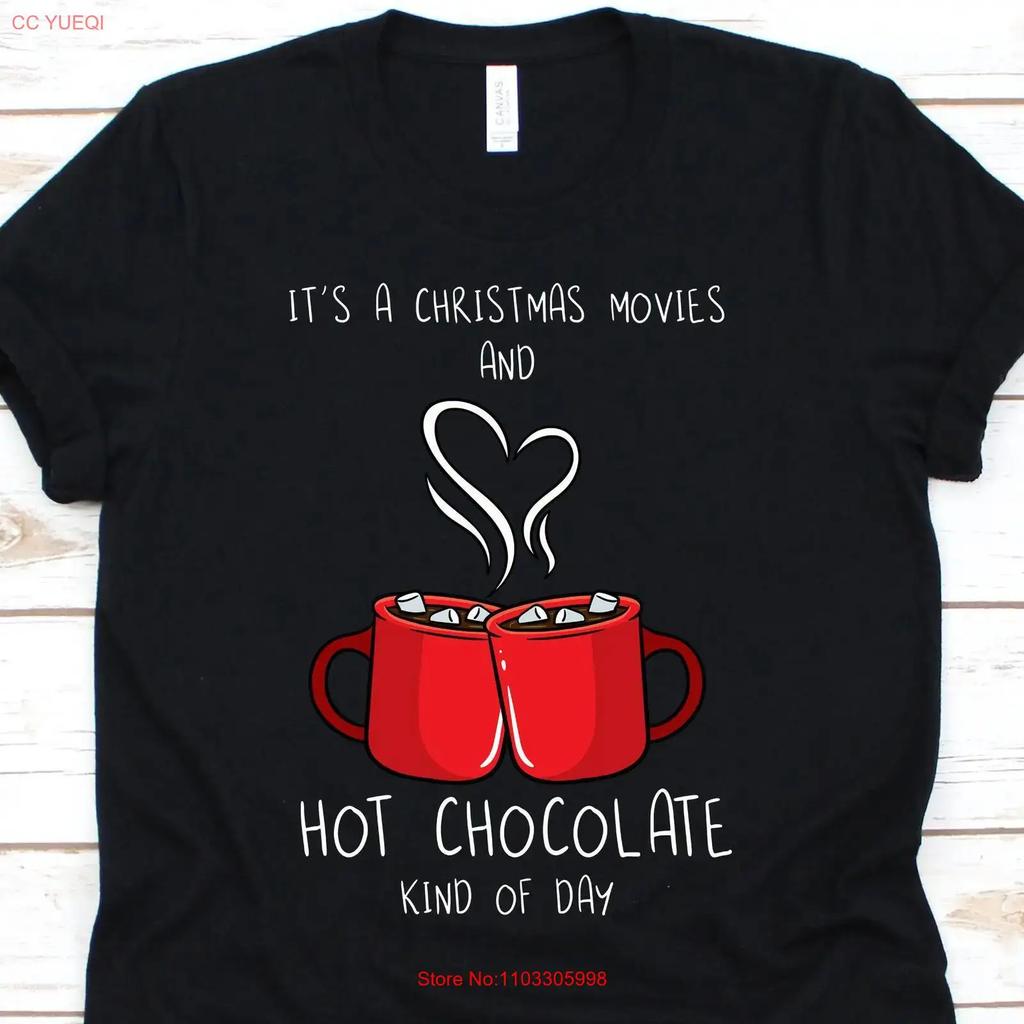 Snow Is Falling Hot Cocoa Calling Christmas Day T Shirt Merry Chocolate Drink Vintage Stretched Designer Clothes