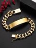10mm 18k Gold-Color Chain Bracelets For Man Women High Quality Fashion Jewelry Wedding Party Christmas Gifts