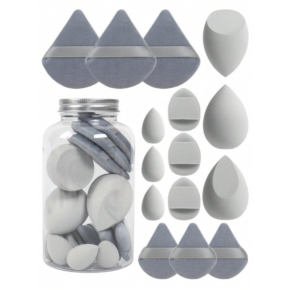 15-Piece Drift Bottle Makeup Sponge Set: Includes Thumb, Cotton, and Mini Puffs