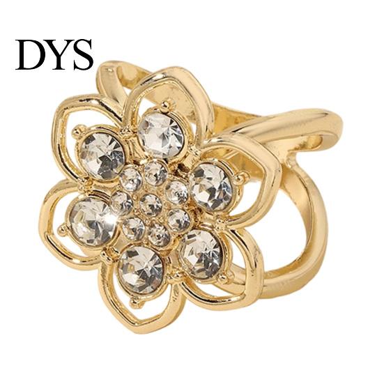 Elegant Scarf Clip Rhinestone Flower Ring, Six Petal Sparkly Holder Sparkling for Women Shirts Silk Scarves Shawls Floral Accessory
