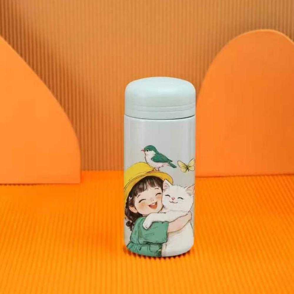 Fashion Mini Thermos Cup Business Travel Girls Small Outdoor Pocket Cup Children School Student Water Cup