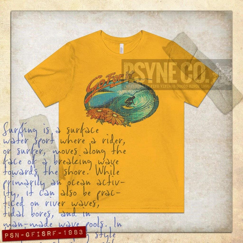 Go For It Surfer 1983 Vintage Men s T shirt S