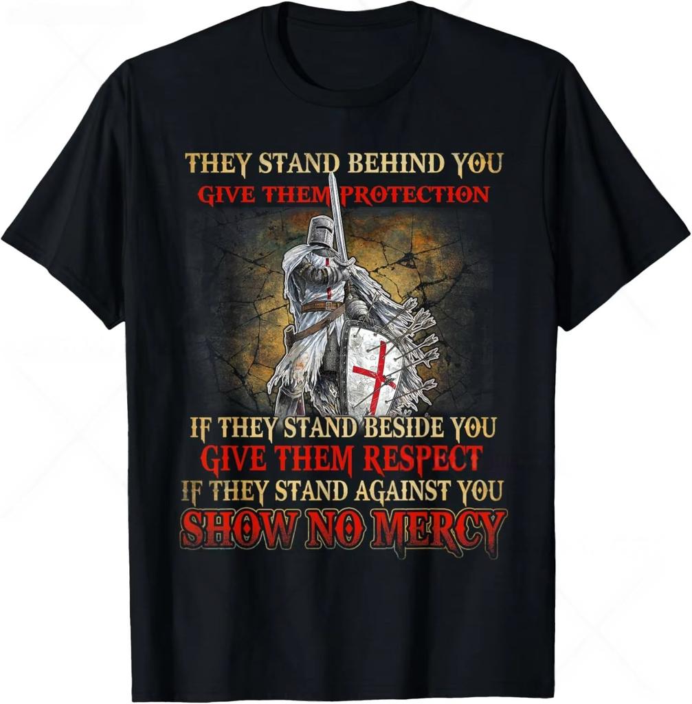 Retro Gothic T-shirt Deus Vault Knight Templar Cross Tshirt Cotton Streetwear Fashion Comfortable Unisex Short Sleeve Casual Top